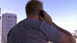 Morgan Ray and Raven Black team up on Justin Long's big cock for anal riding threesome doggystyle.