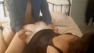 ooh sexy french slut in black satin dress fucked doggystyle pov rimjob cunni