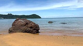 passionate beach sex with tiny spanish milf blowjob cumshot