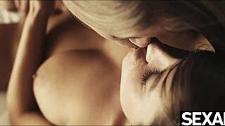 two busty lesbians lick big natural tits to squirting orgasms! 💦👅