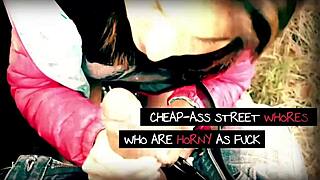 Damn, she's handling her first street whore gig like a pro with sloppy deepthroat