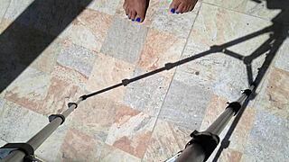 after creampie she bathes naked in the yard for neighbors to watch