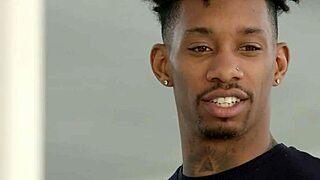 Blonde model Amaris rides ebony photographer's monster cock cowgirl