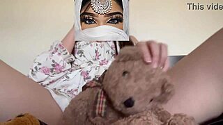 daddy's sexy arabian princess back from school stuffs lollipop in pink pussy for fetish fun