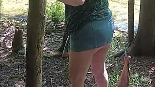 damn i love sucking this thick cock deep in the forest as a sexy bbw mature