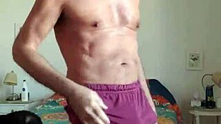 Pervy papifachero rubs daddy boner bulge in n2n shorts and pink thong during winter snow