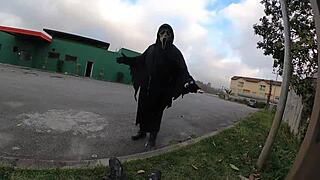 insane halloween behind scenes with emo nerd milf uncut!