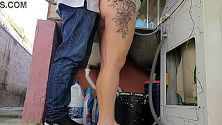 Married Housewife Pays Washer Tech with Big Ass While Husband Out