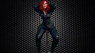 granny carmen angel deepthroats as black widow cosplay cocksucker