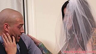 Holy shit! Punk bride rides hubby's pierced cock hardcore!