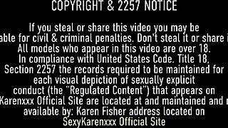 karen fisher oils big tits for curvy blonde milf dildo boob job and pussy play