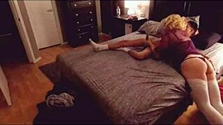 Horny trans blonde picks up random guys for bareback anal and blowjobs in three scenes