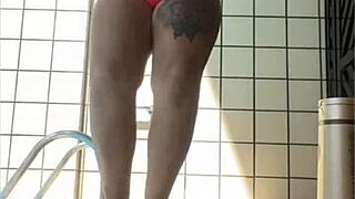 neighbor invites me poolside flashing my swollen pussy