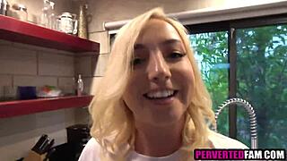 horny skinny blonde stepsister shaves her tight pussy and begs for taboo young cock fucking