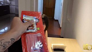 He makes her suck his penis for sweets then they fuck secretly everywhere