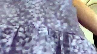 FINGERING her SHAVED PUSSY close-up in public outdoor while big tits bounce and ass shakes