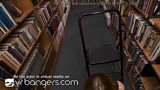 shh... silent library fuck with this skinny bookworm student riding pov! 📚💦