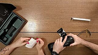 reviewing twirl male sex toy handjob blowjob closeup