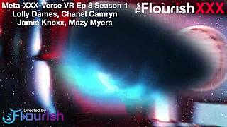 Lolly Chanel and Jamie enter meta-xxx-verse VR episode 8 with toys cumshots interracial.