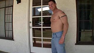 PAULINA JAMES KNEELS SUCKING TWO MONSTER COCKS WHILE FINGERING SHAVED PUSSY IN LINGERIE HEELS