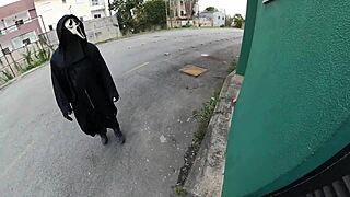 insane halloween behind scenes with emo nerd milf uncut!