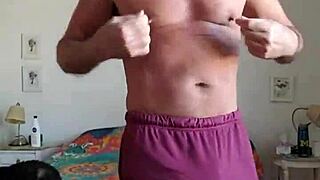 Pervy papifachero rubs daddy boner bulge in n2n shorts and pink thong during winter snow