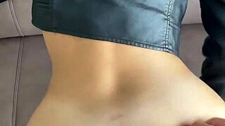 quick pov sex slamming hot teen in leather jacket riding to creampie