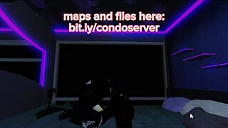 Roblox slut gags on rough deepthroat cock until cumshot blast