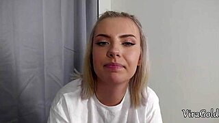 i'm dying to see this cute chubby 18yo's first anal 😍 she takes august's cum in mouth after wild welcome to porn fuck!