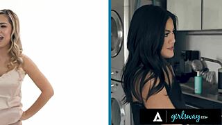 alina lopez and kendra spade share soft passionate lesbian scissoring and cunilingus backstage