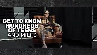 Busty brunette gangbanged hard, cum leaks from tight pussy after sloppy blowbang!