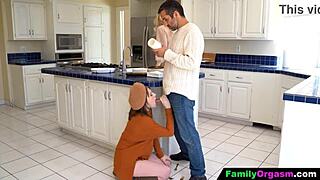 Sweet Petite Stepdaughter Barely Handles Stepdad's Cock in Doggystyle Dare