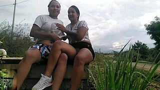 she drops for public park blowjob on that big latina ass outdoors