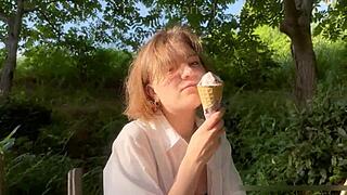 feeding cute 18+ nympho ice cream then sloppy deepthroat dick riding