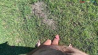 fall vibes hit so i strip naked outdoors for dirty talk masturbation and barefoot foot play part 1