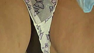 a bbc stranger fills my panties with cum in the public beach toilet