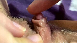 watch her big clit throb and pulse to epic orgasm closeup