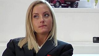 blonde sicilia skips studying to ride lovers cock in stockings and heels