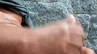 Solo boy strokes cock to intense solo orgasm