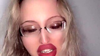 HUGE RUSSIAN LIPSTICK FETISH GLASSES SLUT GOES WILD!