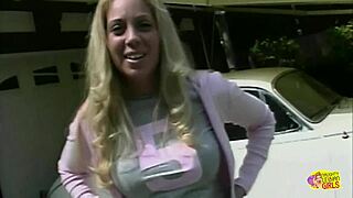 god this blonde lesbian slut's pussy throbs as strapon pounds her bent over outdoors craving that creampie orgasm 💦😩