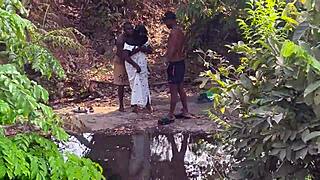 shy ebony village girl fucked outside ranch doggystyle by bbc monster cock