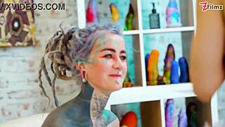 anal slut spreads GAPES with extreme FISTING dildos and toys