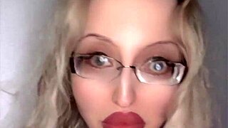 HUGE RUSSIAN LIPSTICK FETISH GLASSES SLUT GOES WILD!