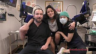 Channy Crossfire moans wildly fingering her tattooed ass with toys in latex nurse fetish