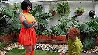 Bilma nympho swallows cum rides big cock deep