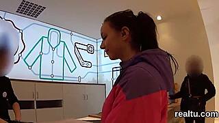 hey, ever seen this czech teen get clothes ripped and pov anal fucked in shop?