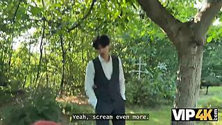 hey check out sexy redhead olivia in lingerie getting fucked public while bf watches 😲🍆