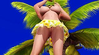 check out this topless big tits ass tease on beach closeup