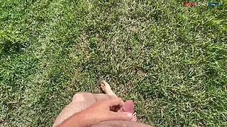 fall vibes hit so i strip naked outdoors for dirty talk masturbation and barefoot foot play part 1